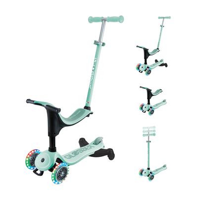 Самокат GLOBBER серії GO UP SPORTY 360 м'ятно-фісташковий, до 20/50кг 1+, колеса з підсв.