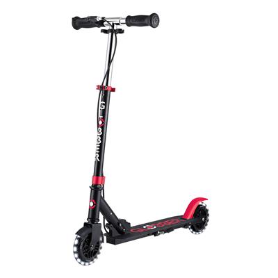 Самокат GLOBBER серії FLOW ELEMENT JUNIOR LIGHTS, чорно-червоний, колеса з підсв. 50кг 3+