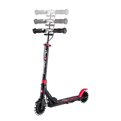 Самокат GLOBBER серії FLOW ELEMENT JUNIOR LIGHTS, чорно-червоний, колеса з підсв. 50кг 3+
