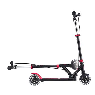 Самокат GLOBBER серії FLOW ELEMENT JUNIOR LIGHTS, чорно-червоний, колеса з підсв. 50кг 3+