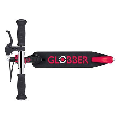 Самокат GLOBBER серії FLOW ELEMENT JUNIOR LIGHTS, чорно-червоний, колеса з підсв. 50кг 3+
