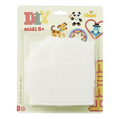 Термомозаїка HAMA Набір полів для  Midi - круг, серце, квадрат, шестикутник, Midi 5+