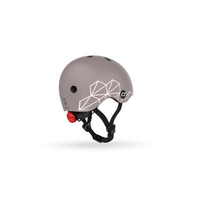 Шолом захисний дитячий Scoot and Ride, коричневий, з ліхтариком, 45-51см
