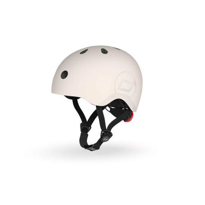 Шолом захисний дитячий Scoot and Ride, світло-сірий, з ліхтариком, 51-53см