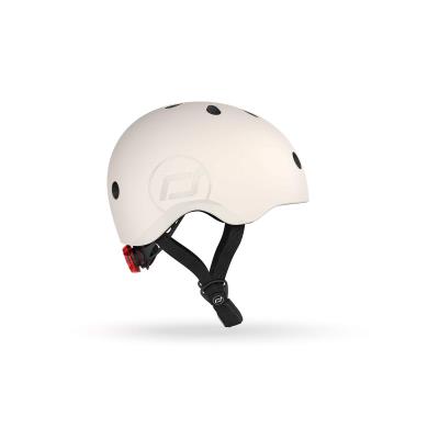 Шолом захисний дитячий Scoot and Ride, світло-сірий, з ліхтариком, 51-53см