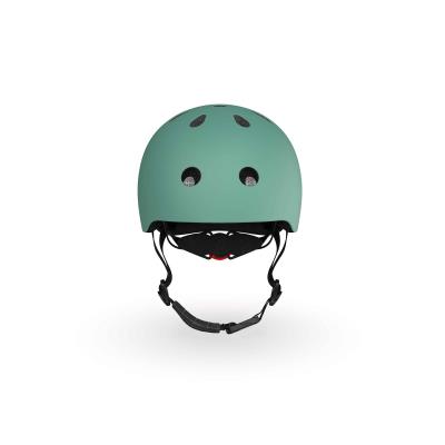 Шолом захисний дитячий Scoot and Ride, сіро-зелений, з ліхтариком, 51-53см