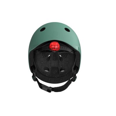 Шолом захисний дитячий Scoot and Ride, сіро-зелений, з ліхтариком, 51-53см