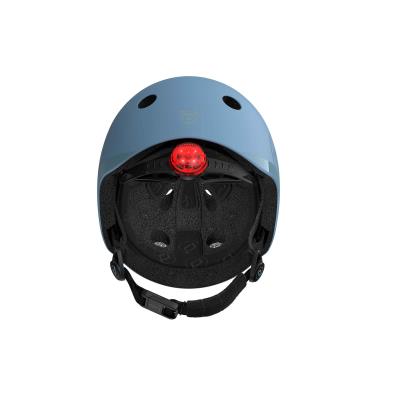 Шолом захисний дитячий Scoot and Ride, сіро-синій, з ліхтариком, 51-53см