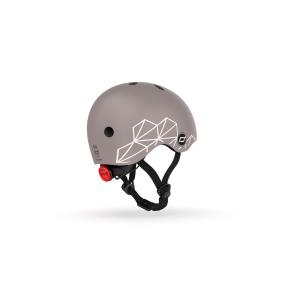 Шолом захисний дитячий Scoot and Ride, коричневий, з ліхтариком, 45-51см