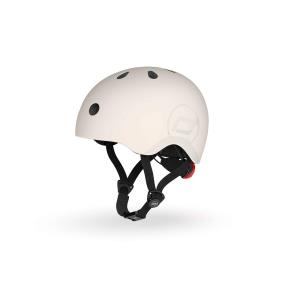 Шолом захисний дитячий Scoot and Ride, світло-сірий, з ліхтариком, 51-53см