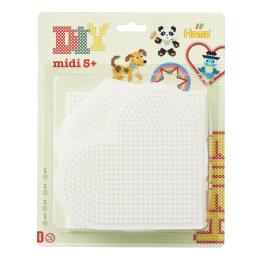 Термомозаїка HAMA Набір полів для  Midi - круг, серце, квадрат, шестикутник, Midi 5+
