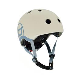 Шолом захисний дитячий Scoot and Ride, світло-сірий, з ліхтариком, 45-51см