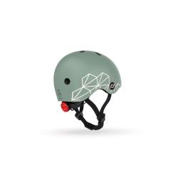 Шолом захисний дитячий Scoot and Ride, зелений, з ліхтариком, 45-51см